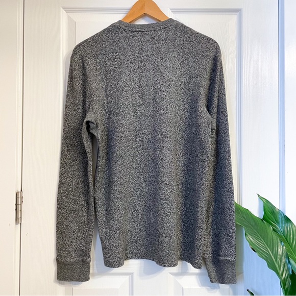 Roots Cotton Henley Sweater Grey Tri-blend - Picture 2 of 14